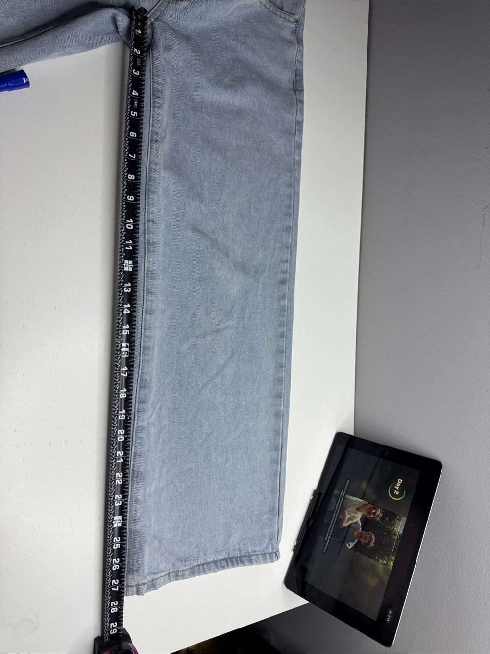 Edikted Light Wash Wide Leg Jeans | Y2K Baggy Denim | Size XS - Picture 7 of 11